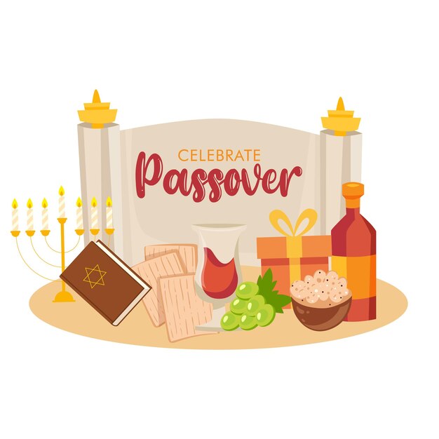 Vector jewish holiday passover banner design happy passover vector happy easter