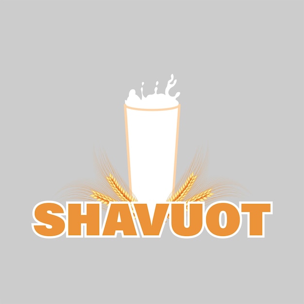 Vector the jewish holiday of shavuot. happy shavuot poster. sheaf of wheat ears.