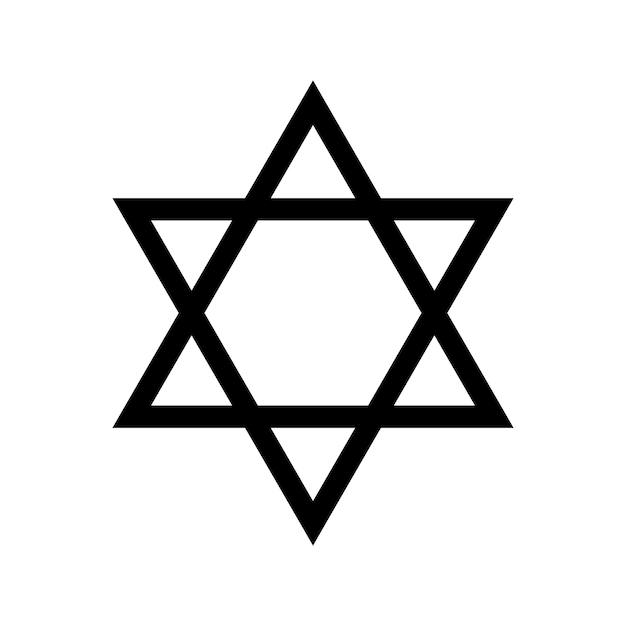 Jewish star david icon, six pointed stars design template vector