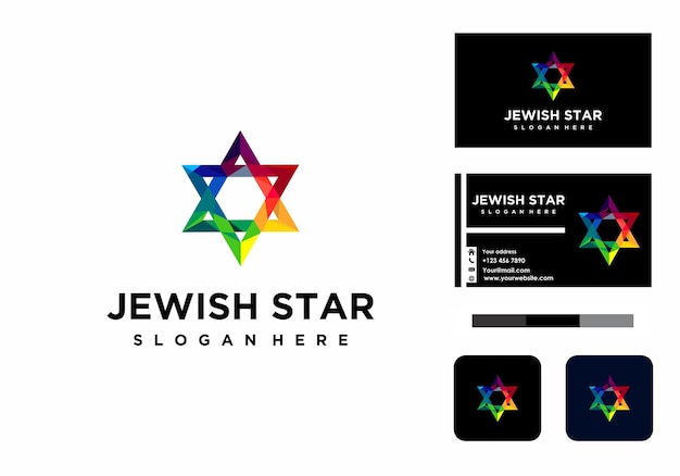 Jewish star logo and business card