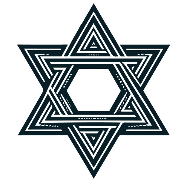 Vector jewish star symbol israel culture concept