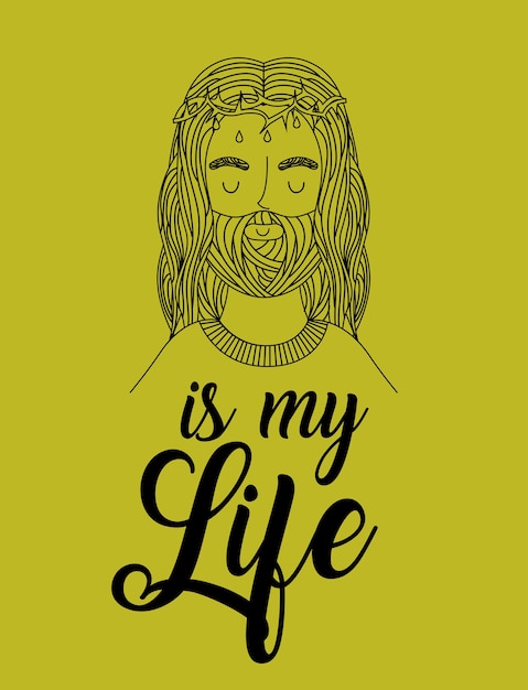Vector jezus christus pictogram op groene achtergrond