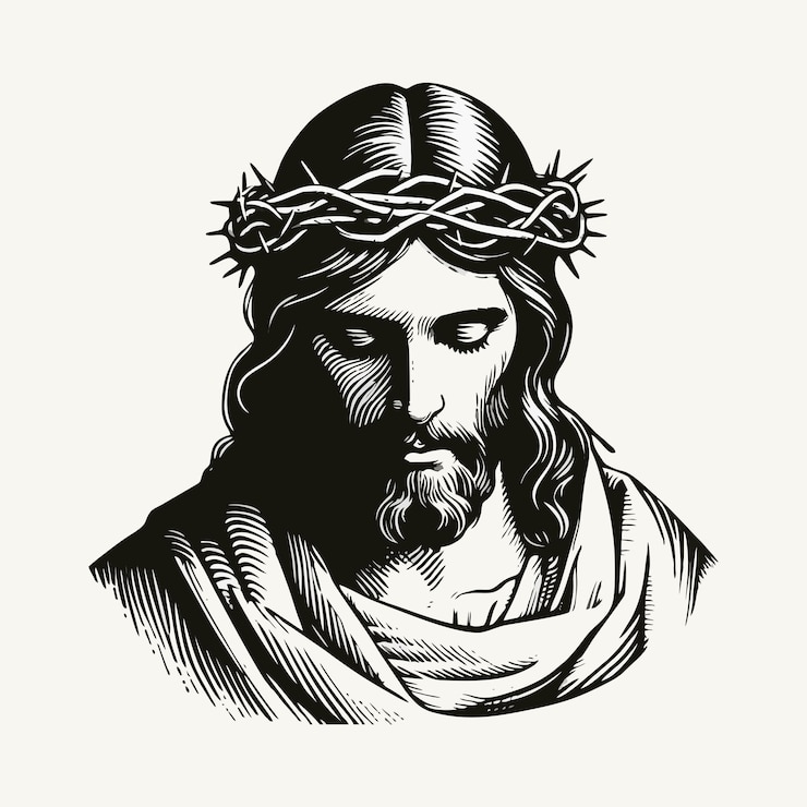 Vector jezus hand illustratie 1 maart 24