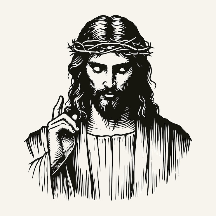 Vector jezus hand illustratie 1 maart 24