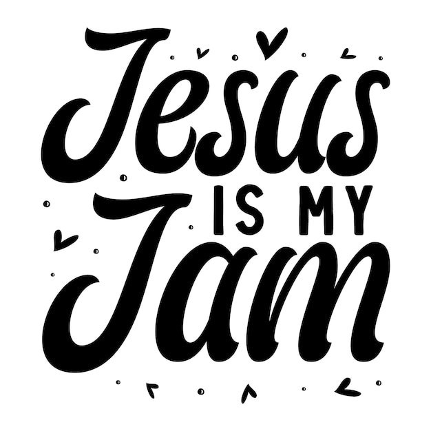 Jezus is mijn jam Typografie Premium Vector Design offertesjabloon