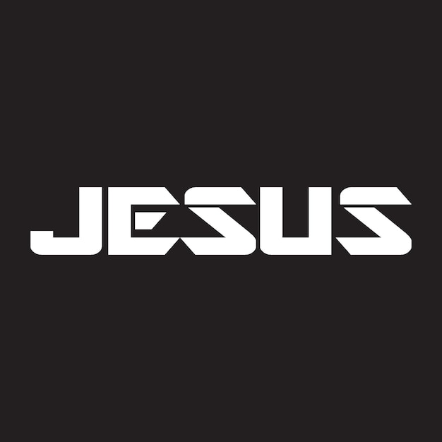 Jezus Tekst Cross T-shirt Ontwerp Vector Zwarte Achtergrond