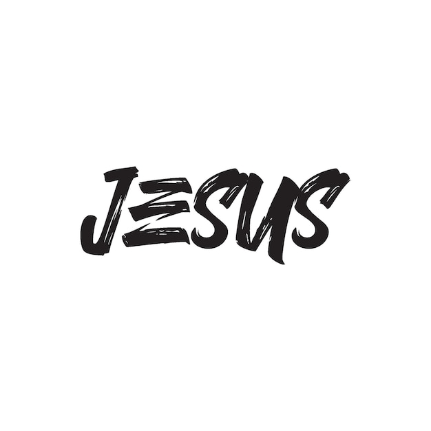 Jezus Tekst Cross T-shirt Ontwerp Vector