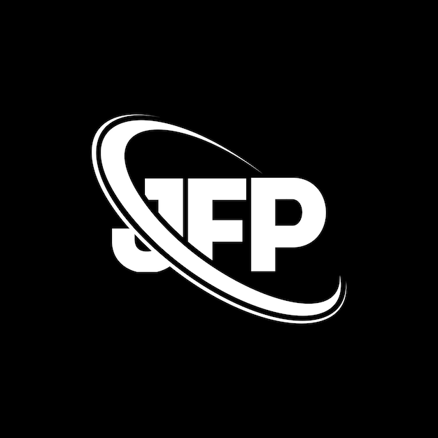 JFP ロゴ JFP 字母 JFP 文字 ロゴ デザイン イニシャル JFP のロゴは円と大文字のモノグラムでリンクされています JFP タイポグラフィー テクノロジービジネスと不動産ブランド