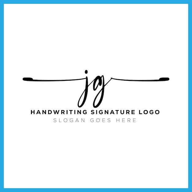 Vettore jg iniziali firma a mano logo jg lettera immobili bellezza fotografia lettera logo design