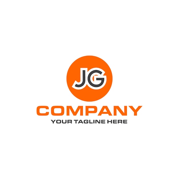 JG letter rounded shape logo design