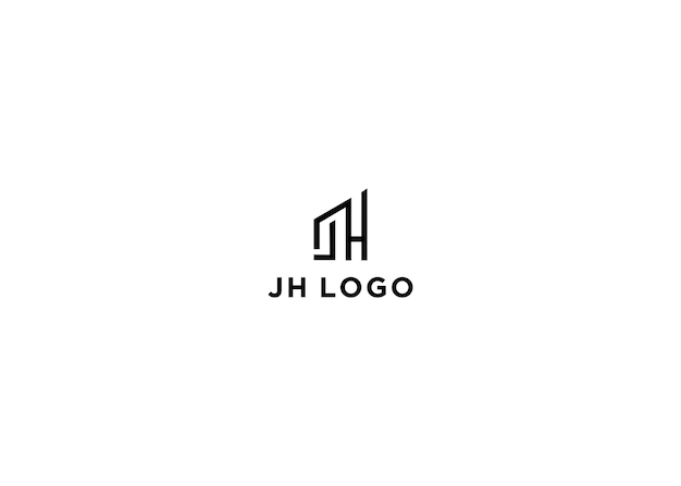 Jh logo design illustrazione vettoriale