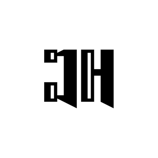 JH モノグラムロゴ デザイン文字 テキスト名 シンボル モノクロロゴタイプ アルファベット文字 シンプルロゴ