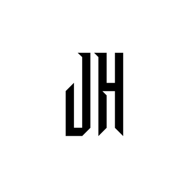 JH モノグラムロゴ デザイン文字 テキスト名 シンボル モノクロロゴタイプ アルファベット文字 シンプルロゴ