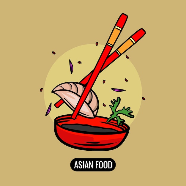 Jiaozi asian food realistic illustration asian food vector