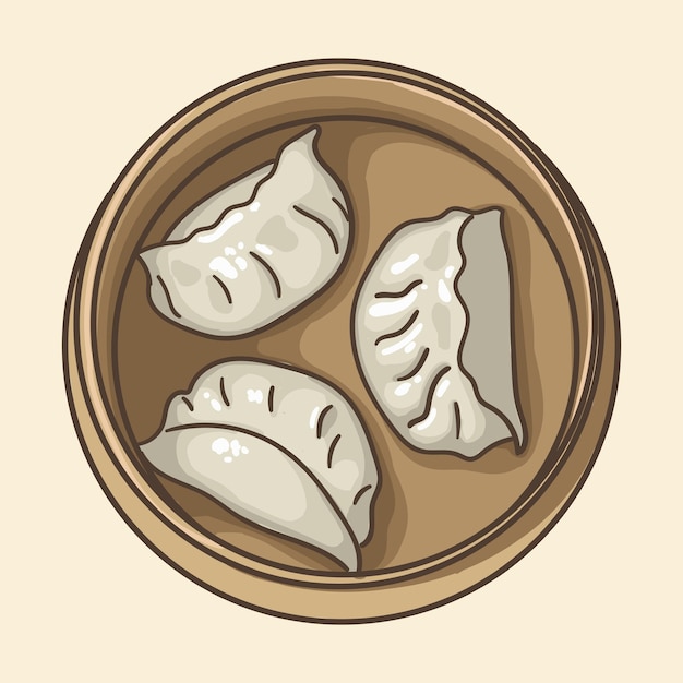 Vector jiaozi is a dish of chinese cuisine