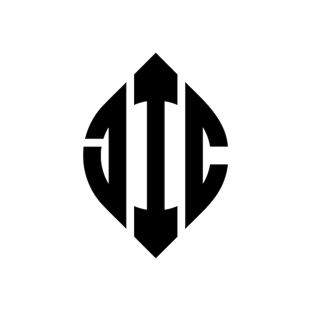 Vector jic cirkel letter logo ontwerp met cirkel en ellips vorm jic ellips letters met typografische stijl de drie initialen vormen een cirkel logo jic circle emblem abstract monogram letter mark vector