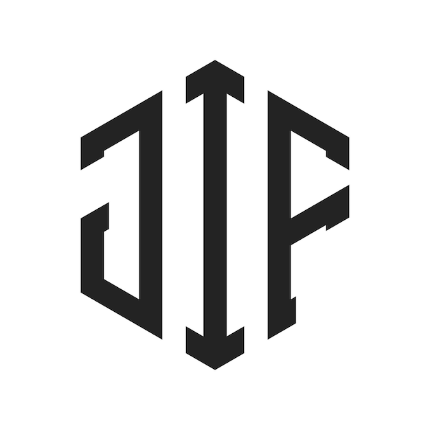 jif logo design initial letter jif monogram logo using hexagon shape