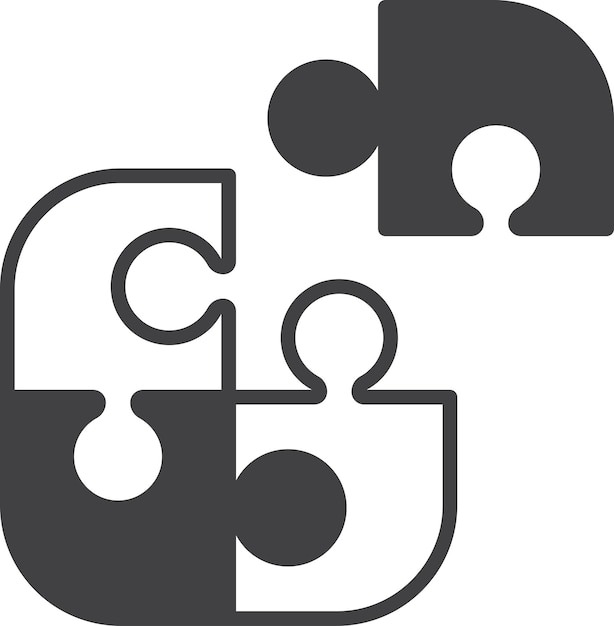 Jigsaw illustration in minimal style