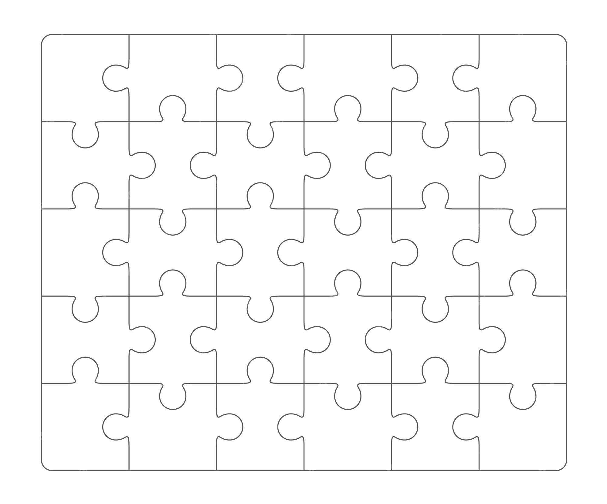 30 piece printable blank jigsaw  Puzzle pieces, Puzzle piece template,  Blank puzzle pieces