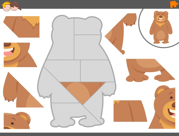 Jigsaw puzzle game with bear