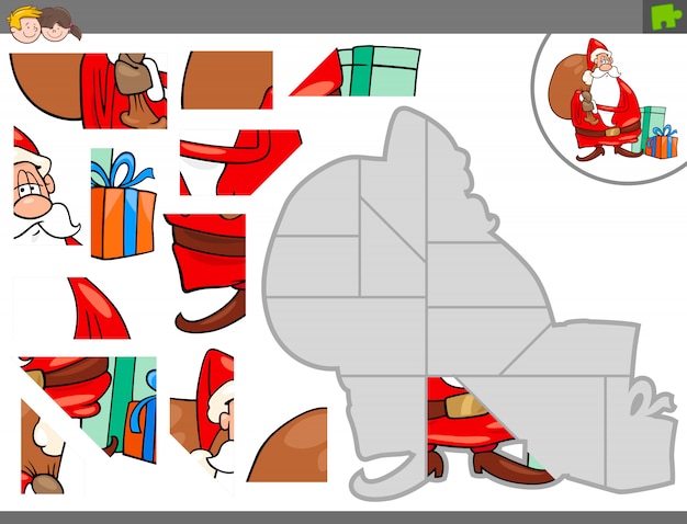 Jigsaw puzzle game with Christmas Santa