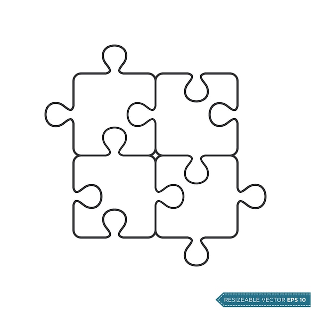 Jigsaw Puzzle Icon Vector sjabloon plat ontwerp