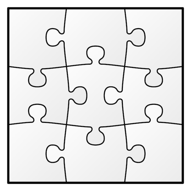 Vettore disegno del puzzle modello di corrispondenza del modello di gioco