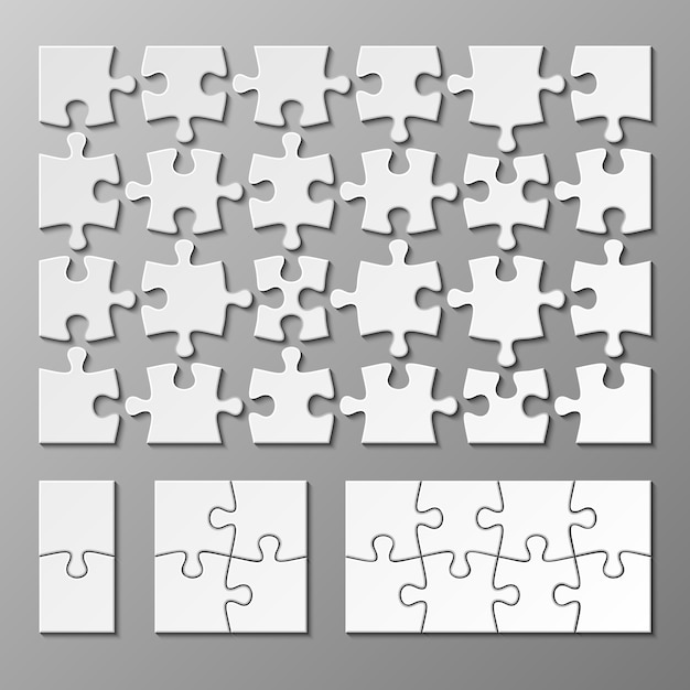 Vettore modello del pezzo del puzzle isolato. illustrazione dell'oggetto di puzzle del pezzo del puzzle