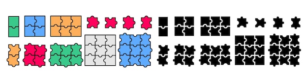 Набор шаблонов головоломки для иллюстрации головоломки