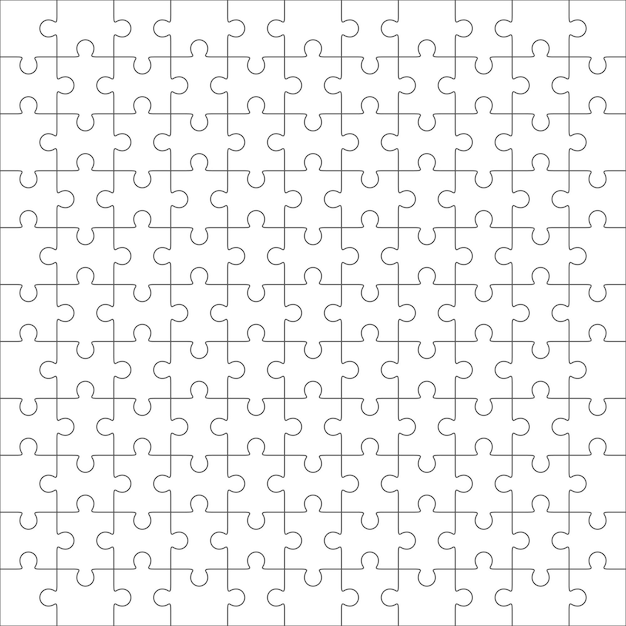 Jigsaw puzzle vector, lege eenvoudige sjabloon 11x11