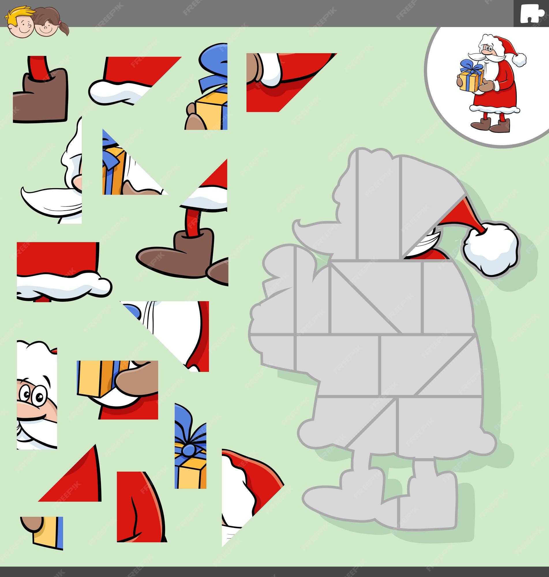 Premium Vector  Jigsaw puzzle with santa