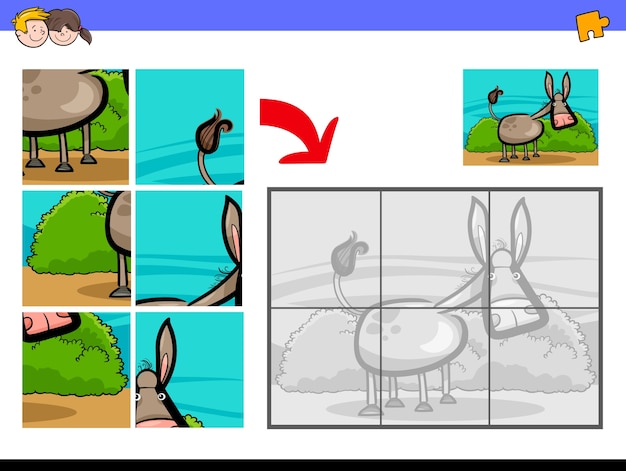 головоломки с изображением осла животных