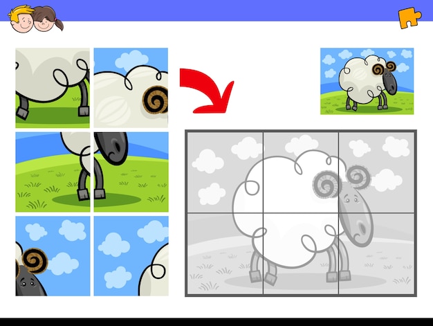 Jigsaw puzzles with ram animal character