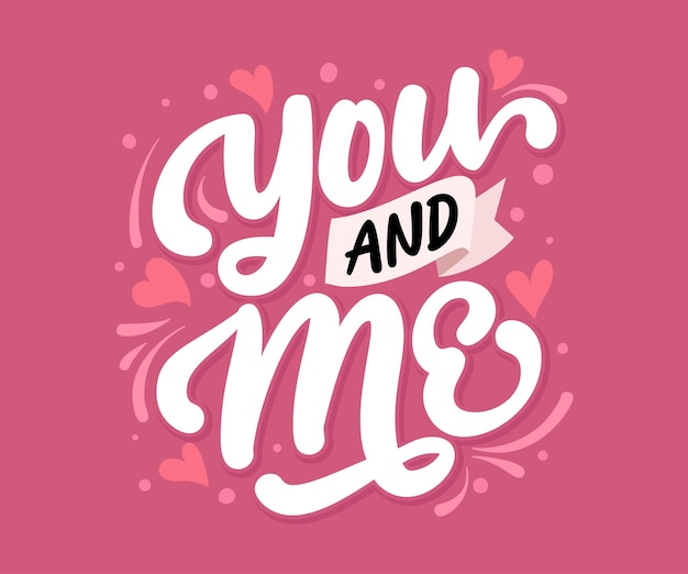 Jij en ik lettervector grafische illustratie