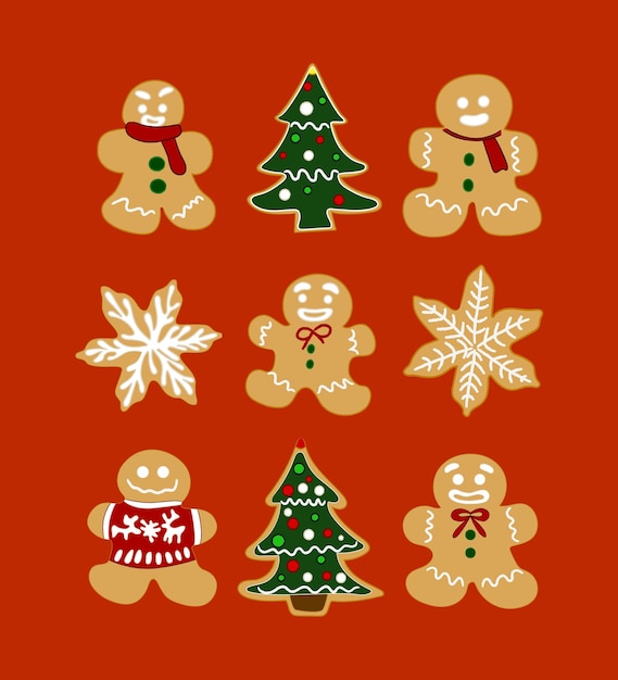 Vector jinger cookie christmas object