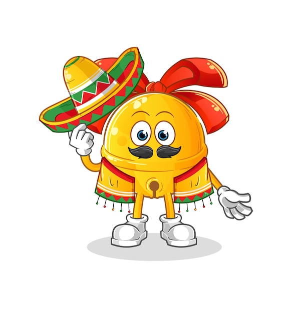 jingle bell Mexicaanse cultuur en vlag. cartoon mascotte vector