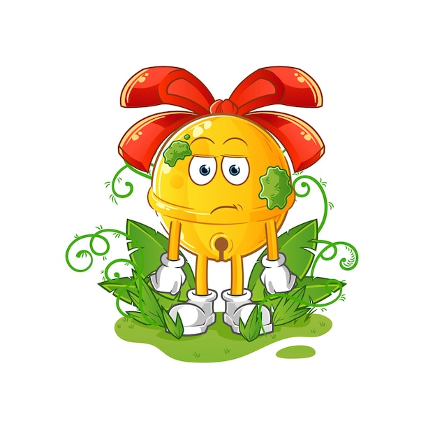 Jingle bell waiting too long mascot. cartoon vector