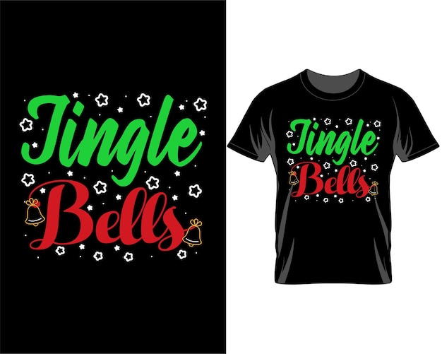 Jingle bells Christmas quotes t shirt design vector