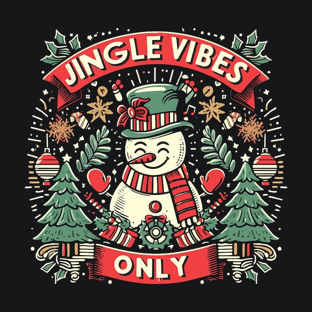 Vector jingle vibes only tshirt design vector