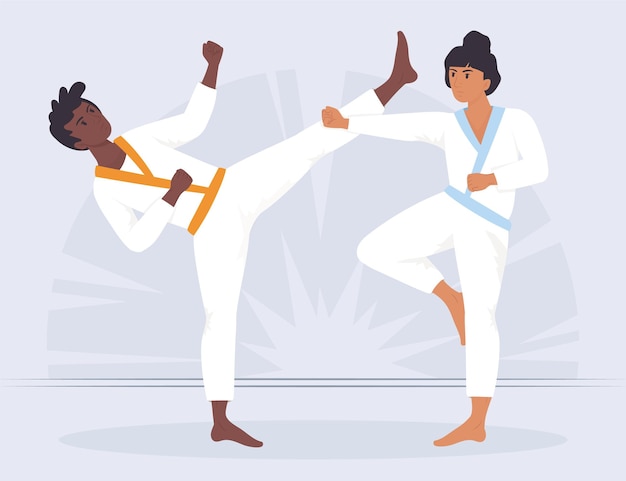 女性と男性と戦う柔術選手