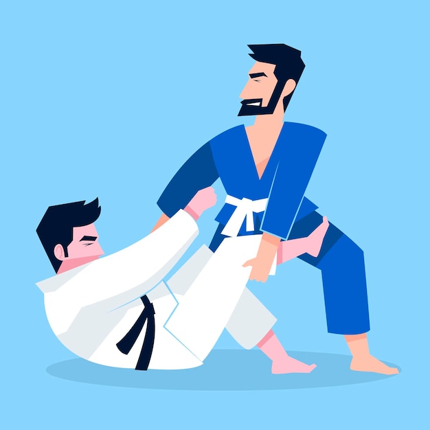 Jiu-jitsu-atleten die vechten