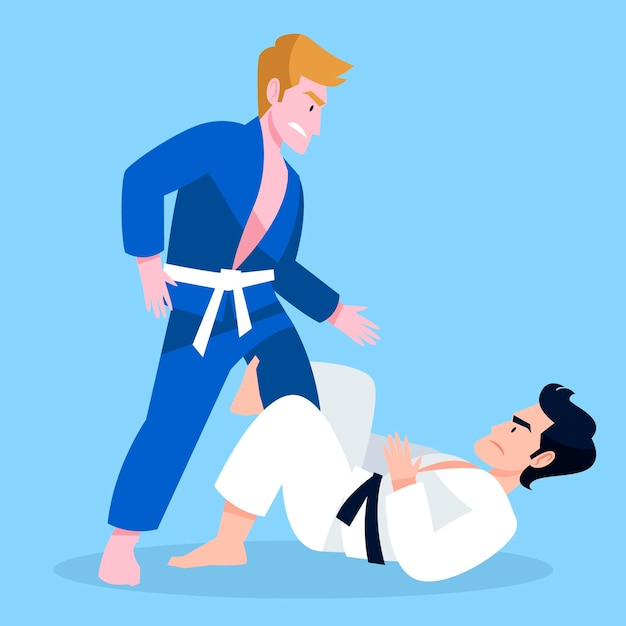 Jiu-jitsu-atleten die vechten