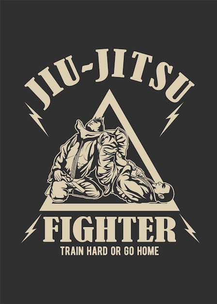 Vector jiu jitsu fighter