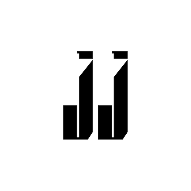 JJ モノグラム ロゴ デザイン文字 テキスト名 シンボル モノクロロゴタイプ アルファベット文字 シンプルロゴ