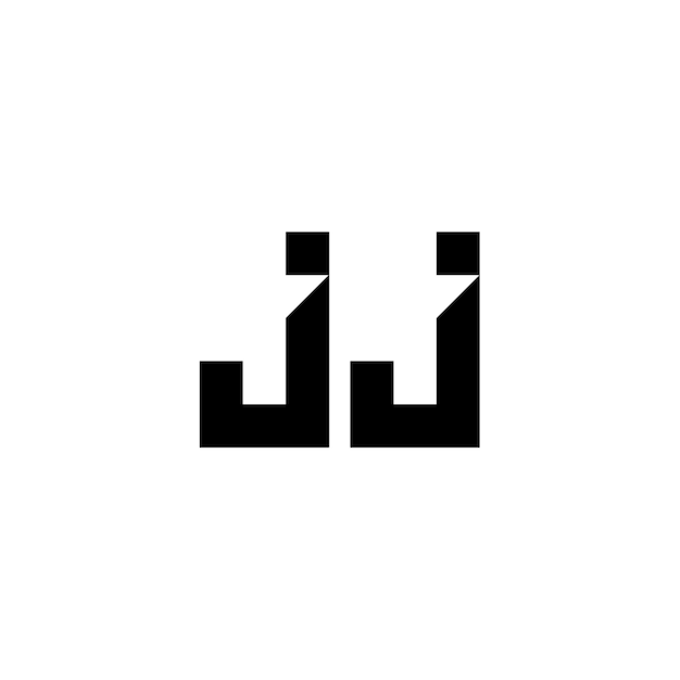JJ モノグラム ロゴ デザイン文字 テキスト名 シンボル モノクロロゴタイプ アルファベット文字 シンプルロゴ