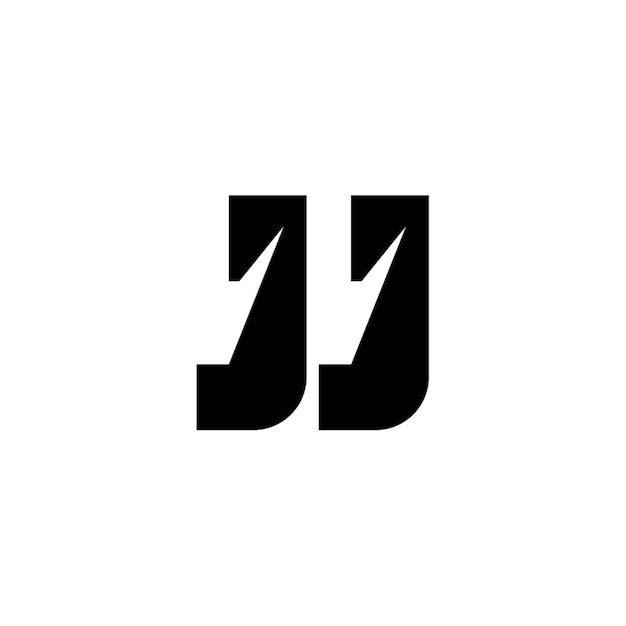 JJ モノグラム ロゴ デザイン文字 テキスト名 シンボル モノクロロゴタイプ アルファベット文字 シンプルロゴ