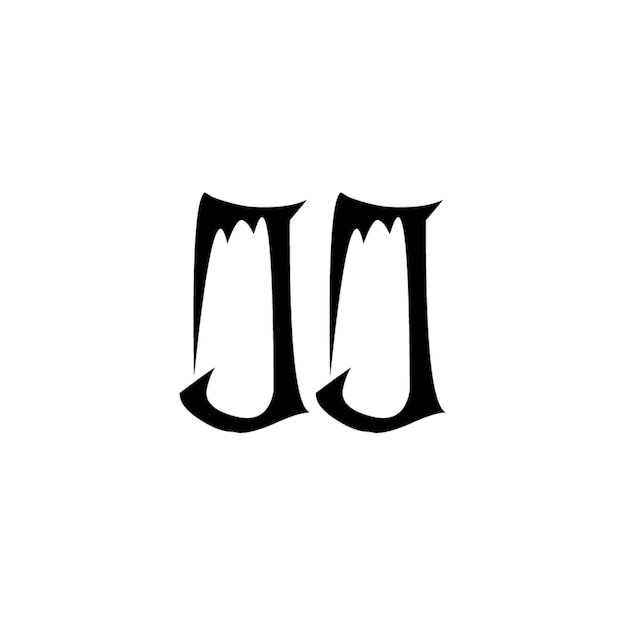 JJ monogram logo design letter text name symbol monochrome logotype alphabet character simple logo