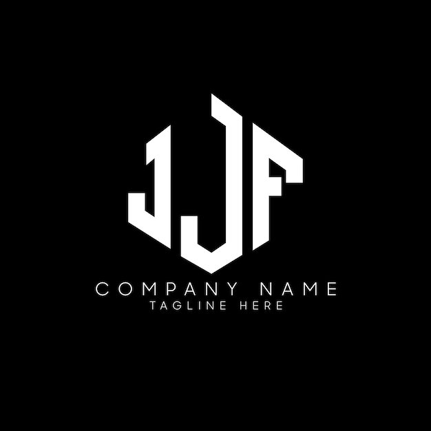 Vettore jjf letter logo design con forma di poligono jjf poligono e forma di cubo logo design jjf esagono vettoriale modello di logo colori bianco e nero jjf monogramma business e logo immobiliare