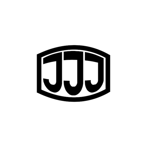 Jjj carattere simbolo monogramma vettore lettera piatta logo design