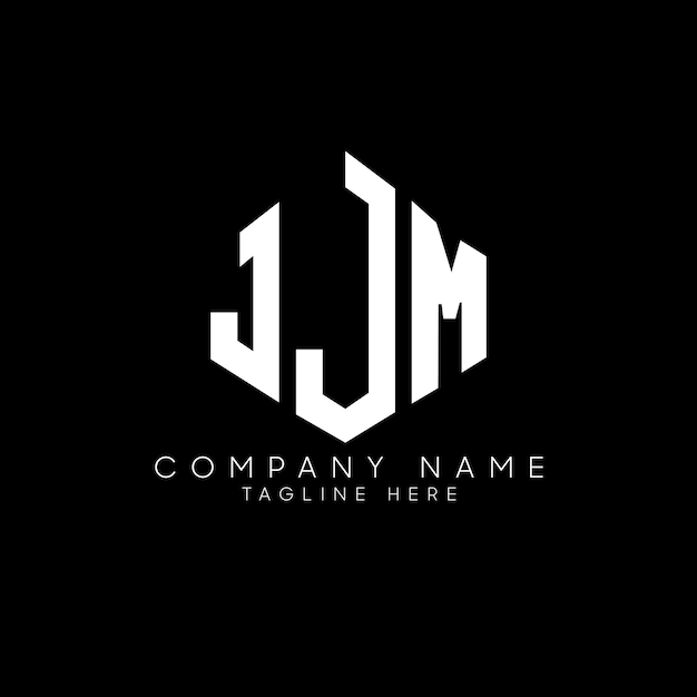 다각형 모양의 JJM 글자 로고 디자인, JJM 다각형 및 큐브 모양 로고 디자인 JJM 육각형 터 로고 템플릿, 색과 검은색 JJM 모노그램 비즈니스 및 부동산 로고